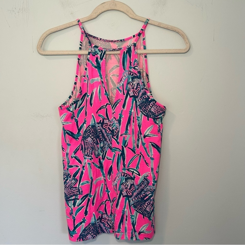 Lilly Pulitzer Eeuc Pink Elephant Ridge Tank Top Size Small